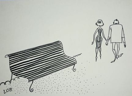 LOB Jacques.
« Sans paroles ». 
Dessin à l'encre n