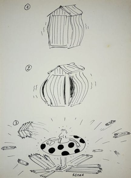 REISER Jean-Marc.
Sans légende. (Cabine de plage)
