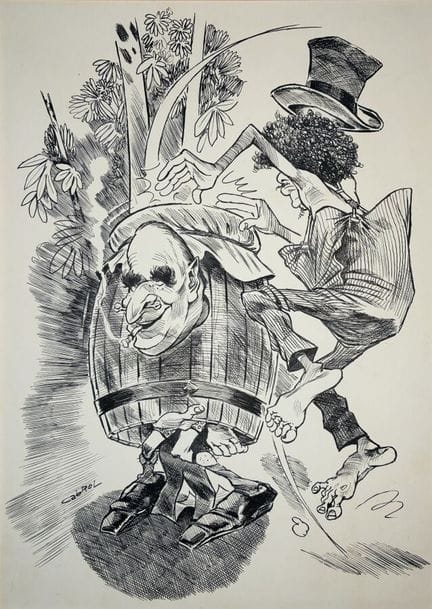 Sur le thème de LA CARICATURE. Sept dessins à l'en