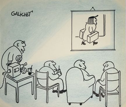 Sur le thème du CINÉMA. Neuf dessins à l'encre noi