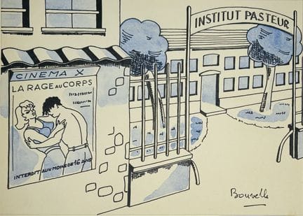 Sur le thème du CINÉMA. Neuf dessins à l'encre noi