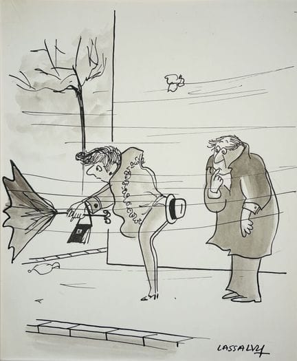 LASSALVY Robert.
Sans légende. 
Dessin à l'encre n