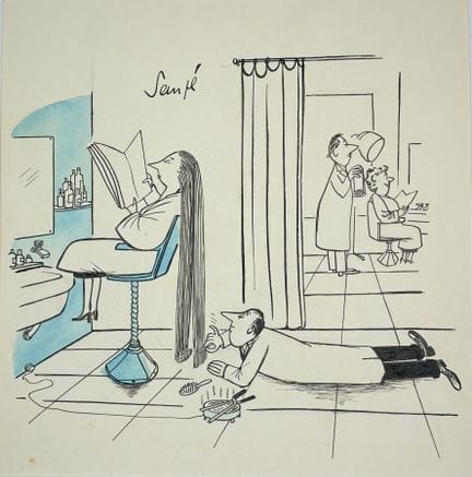 SEMPÉ Jean-Jacques.
Sans légende (Chez le coiffeur