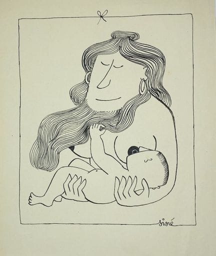 SINÉ Maurice.
Sans légende. (La femme à barbe)
Des