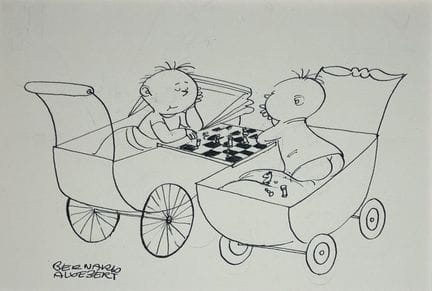 Sur le thème du JEUX. Neuf dessins à l'encre noire