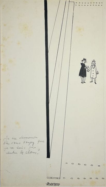 Sur le thème de LA POLICE. Six dessins à l'encre n