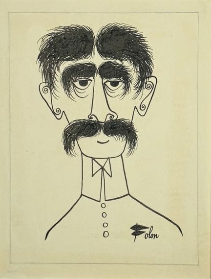 FOLON Jean-Michel. 
Sans légende.
Dessin à l'encre