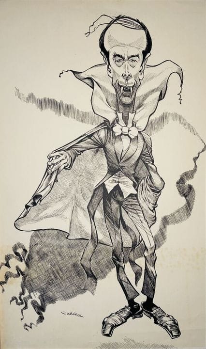 CABROL Michel. 
Sans légende, (Caricature de Valer