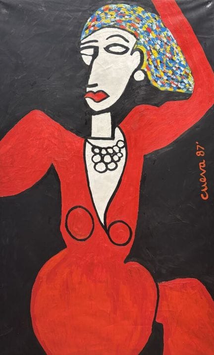 Daniel CUEVA (1951-1987)
Mujer de rojo, 1987. 
Óle