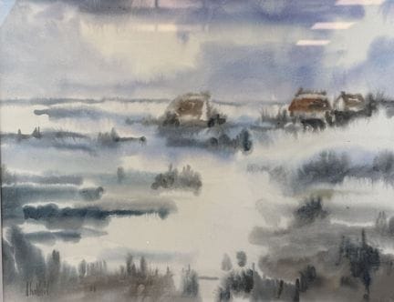 ESCUELA DEL SIGLO XX
Paisaje, 
Acuarela sobre pape