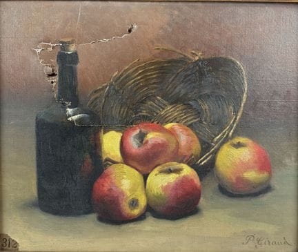 P. GIRAUD (siglo XX)
Naturaleza muerta con manzana