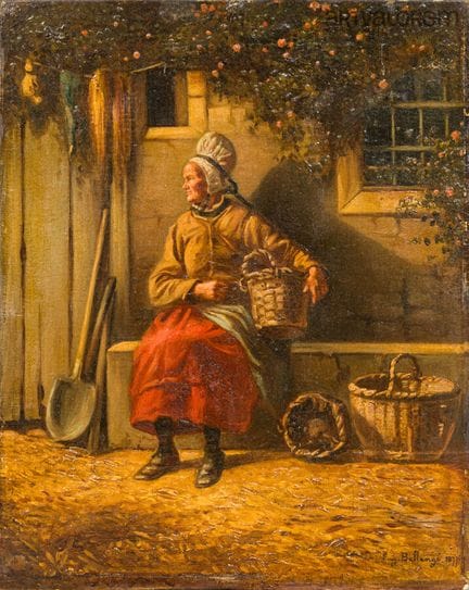 Eugène BELLANGE (1837-1895) 
Campesina con cesta d
