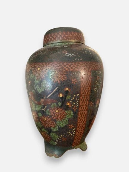 [ASIE]
Pot à gingembre émaillé polychrome .
(Accid