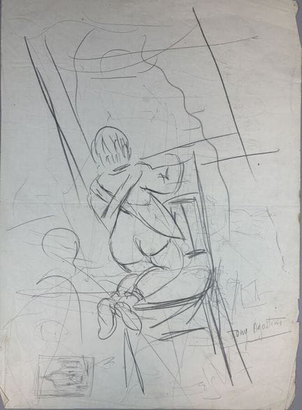 Tony AGOSTINI (1916-1990)
Hombre de espaldas senta