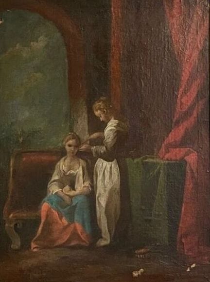 ESCUELA FRANCESA DEL SIGLO XIX
«El peinado»,
Óleo 
