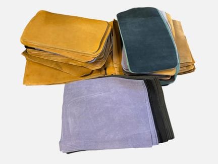[LEATHER HANDLE]
Box containing assorted leather s
