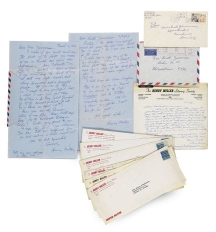 Miller, Henry

Sammlung von 3 eigenhändigen Briefe