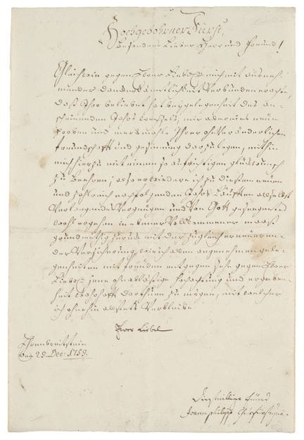 Johann IX. Philipp von Walderdorff

Brief mit eige