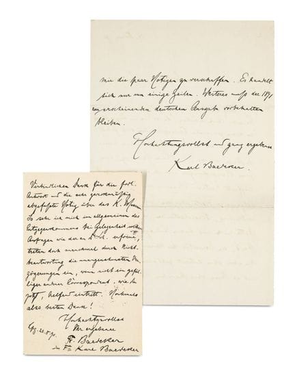 Baedeker, Fritz

Eigenhändiger Brief mit Unterschr