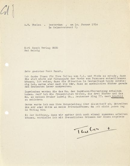 Thelen, Albert Vigoleis

Sammlung von 3 maschinens