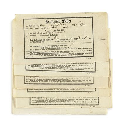 Kutschen

 

Sammlung von 10 Passagier-Billets für