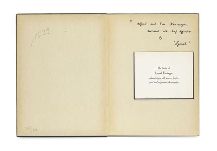 Feininger, Lyonel

Eigenhändige Widmung mit Unters