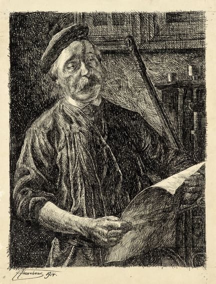 Collezione di tre disegni a penna originali. 1913-