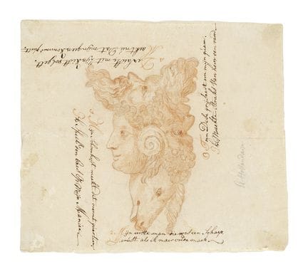 2 fogli. Immagine enigmatica (Keerprent): La donna