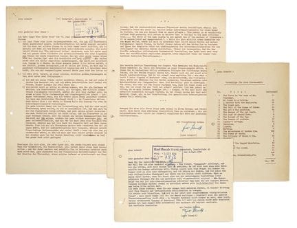 Schmidt, Arno

Sammlung von 3 maschinenschriftlich
