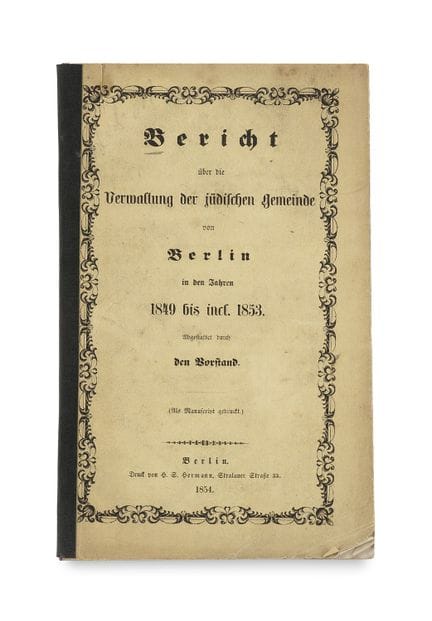 Judaica

 

Bericht über die Verwaltung der jüdisc