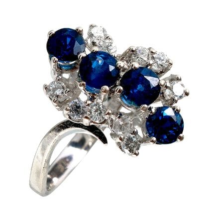 ANELLO CON ZAFFIRO E BRILLANTI: Bucherer, Lucerna,