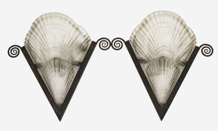 COPPIA DI APPLIQUE: Digione, 1930 circa (Jean Nove