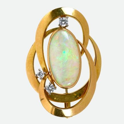 OPAL-DIAMANT-ANHÄNGERBROSCHE :
Aparte Arbeit aus G