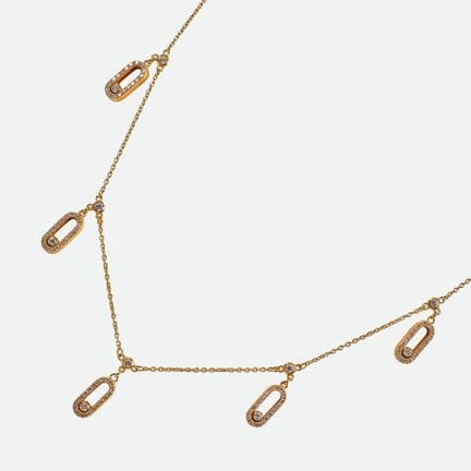 COLLIER EN DIAMANTS :
Collier fantaisie en or jaun