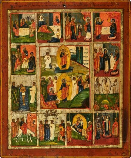 RUSSIE, XIXe SIÈCLE : icône de fête,
Représentatio