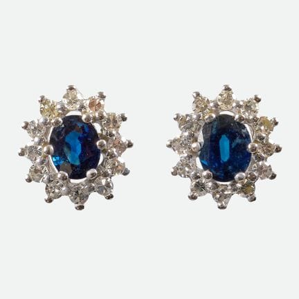 ORECCHINI A VITE CON ZAFFIRO E DIAMANTI: Bucherer,