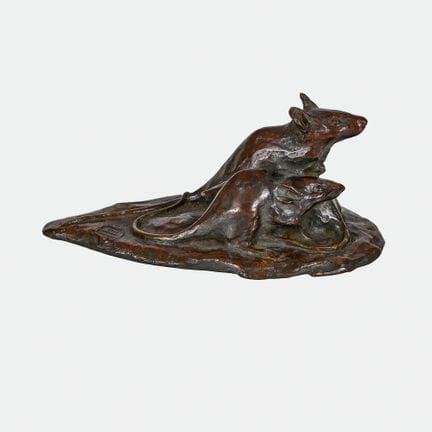 FRANKREICH, 19./20. JH. : Deux souris
Bronze, pati
