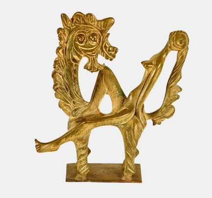 林迪（本名林德格，阿尔伯特）（1904年出生于伯尔尼——1991年逝于贝林佐纳）：《骑马者》
青铜，