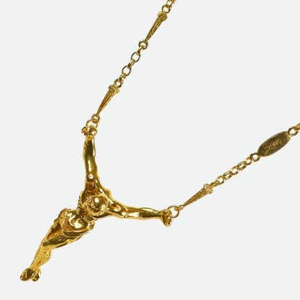 PENDENTIF EN OR AVEC CHAÎNE : Salvador Dalí, « Cri