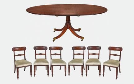 TAVOLO DA PRANZO E SEDIE: Stile vittoriano, Inghil