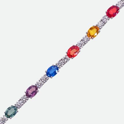 BRACCIALE CON ZAFIRI E DIAMANTI:
Modello “Rivière”