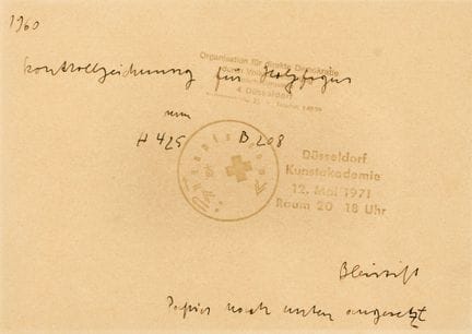 BEUYS, JOSEPH (Krefeld 1921 – 1986 Düsseldorf): “O