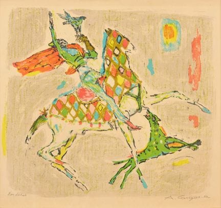 CARIGIET, ALOIS (1902 Trun 1985): Cetrero a caball