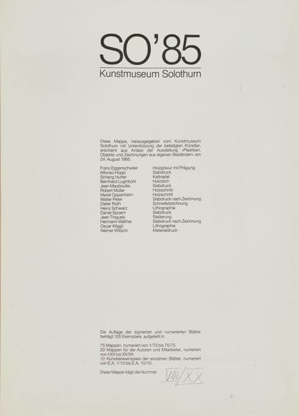 OPPENHEIM, MERET (Berlin 1913 – 1985 Basel); VARIO