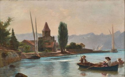 BOCION, FRANÇOIS (1828 Lausanne 1890) : "Vue d'Ouc