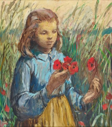 SCHENK, KARL (1905 Berna 1973): Ragazza che raccog