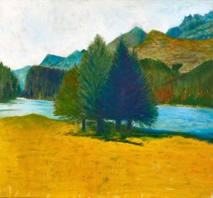 HALL, DIETER (Zurigo 1955): Abeti sulla riva
Olio 