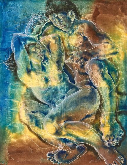 ERNI, HANS (1909 Lucerne 2015) : « Couple d'amoure