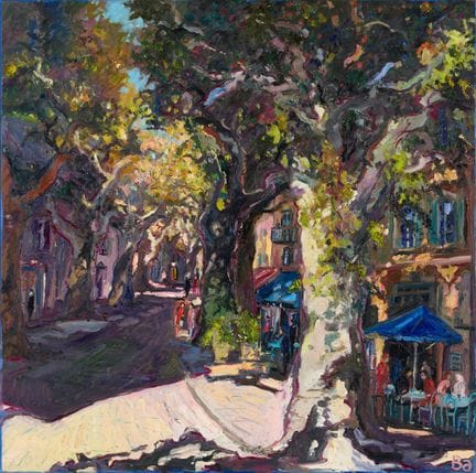 BAUMANN, FRED (Biel 1947): Viale estivo
Olio su pl