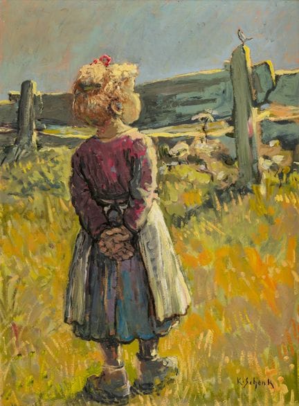 SCHENK, KARL (1905 Bern 1973): Girl Observing a Li